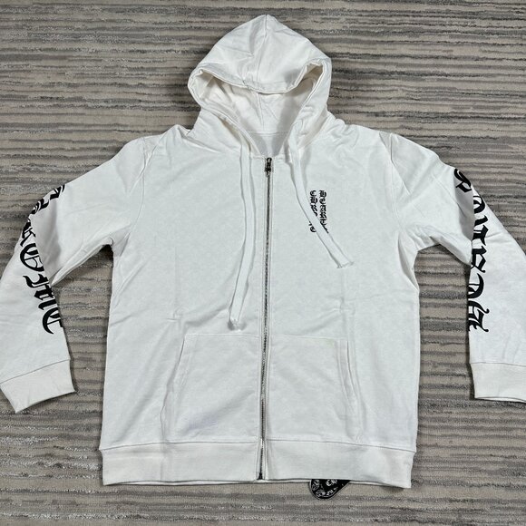 Chrome Hearts White Los Angeles Cross Horseshoe Hoodie Men’s Size Large